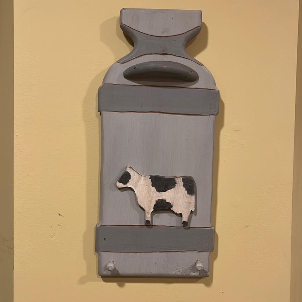 Hand Crafted Folk Art Milk Can w/ Cow by Beaver Creek Beaman Iowa Artist Signed